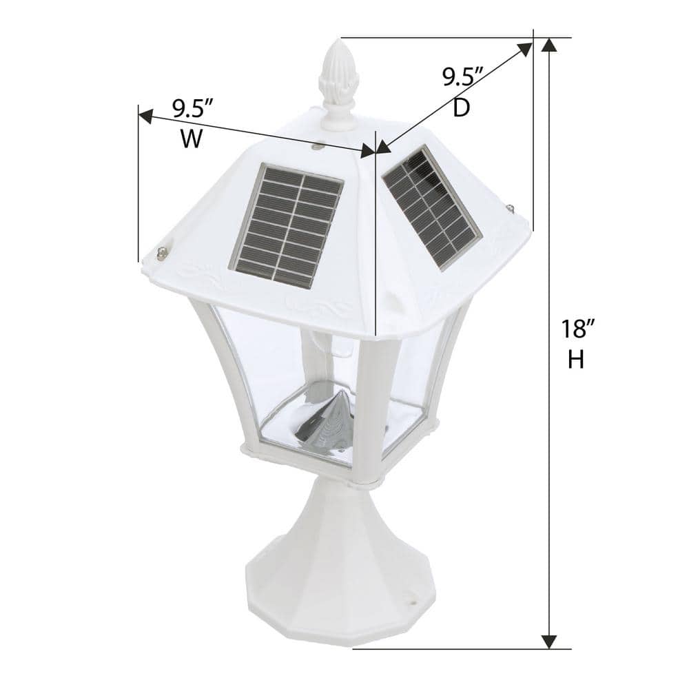 Baytown II White Outdoor Solar LED Lamp Post Light