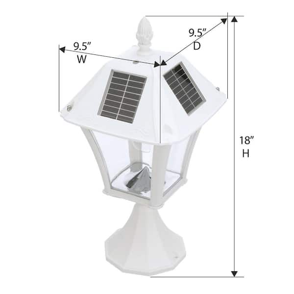 GAMA SONIC Baytown II Bulb White Outdoor Solar Post Light, Weather