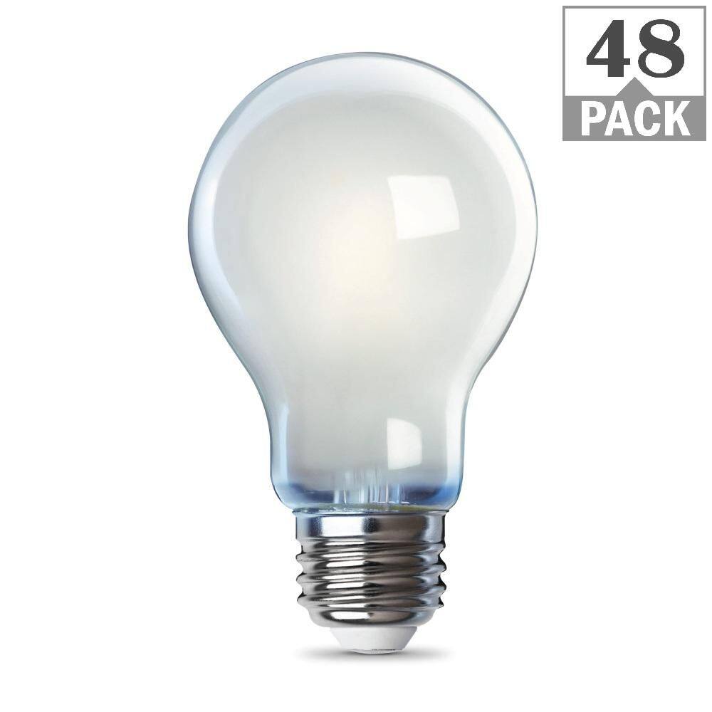 60-Watt Equivalent A19 Dimmable Filament CEC 90 CRI White Glass E26 Medium LED Light Bulb, Bright White 3000K (48-Pack) price history on PriceWatchPro