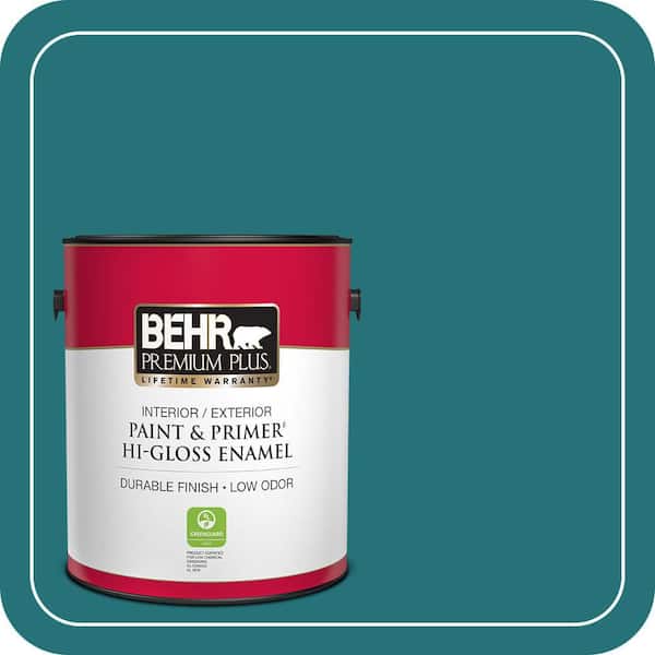 BEHR PREMIUM PLUS 1 gal. #520D-7 Mosaic Tile Hi-Gloss Enamel Interior/Exterior Paint & Primer