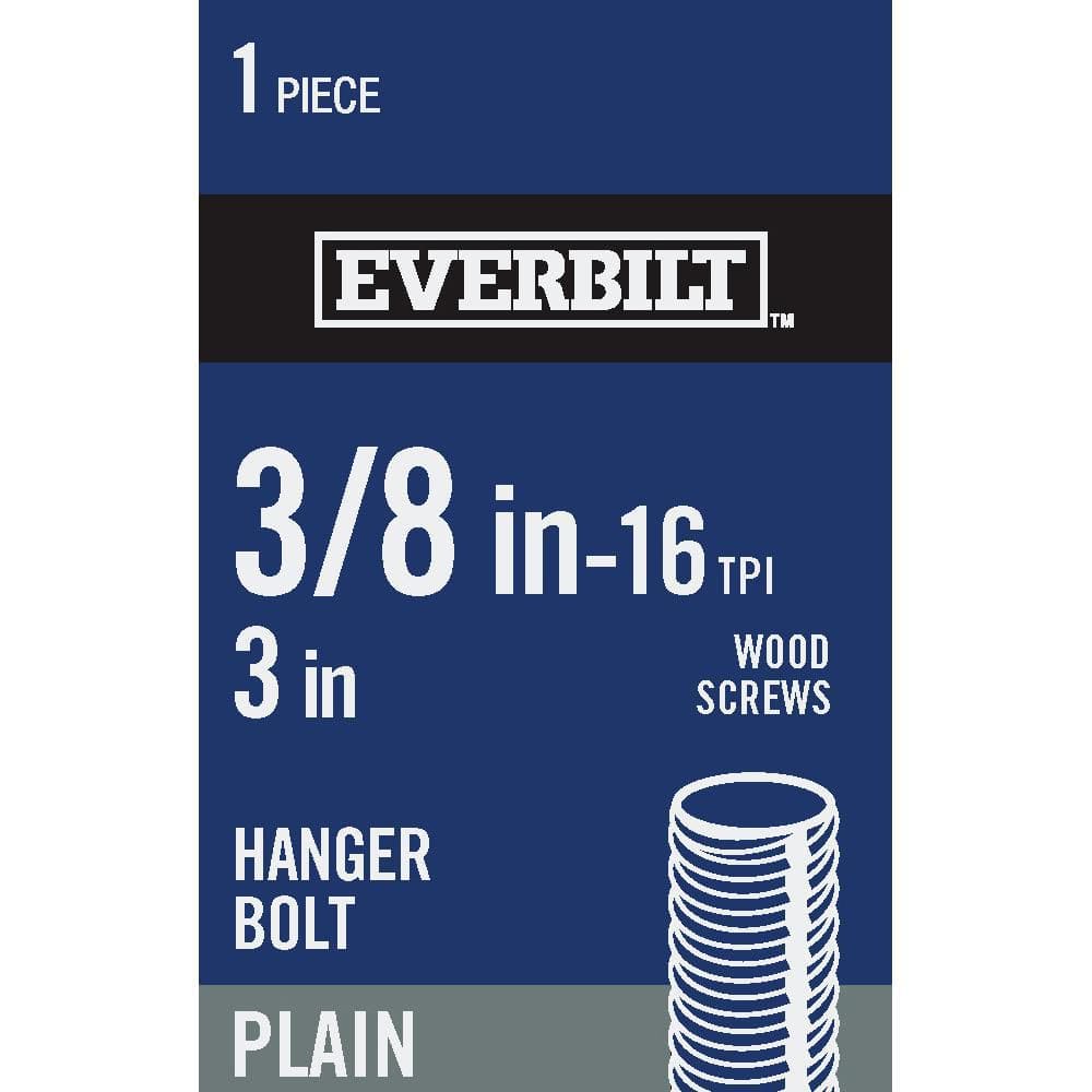 Everbilt 3/816 x 3 in. Coarse/Standard Steel Plain Hanger Bolt 825881