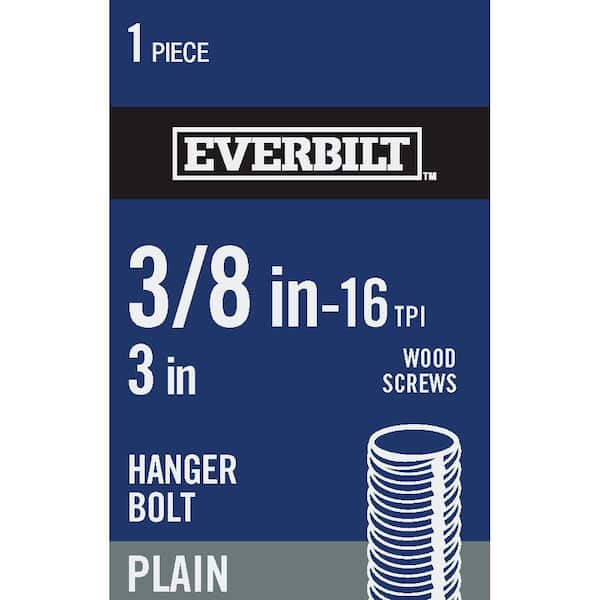 Everbilt #3/8-16 x 3 in. Coarse/Standard Steel Plain Hanger Bolt