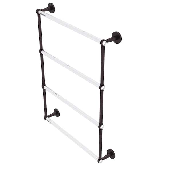 Allied Brass Clearview 4-Tier 24 in. Ladder Towel Bar with Twisted Accents in Antique Bronze