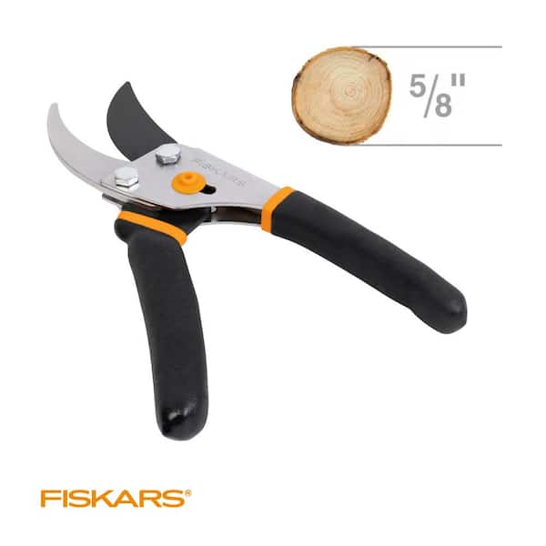 Fiskars Inc Softgrip Bypass Pruner- Black-orange 10.5 Inch.