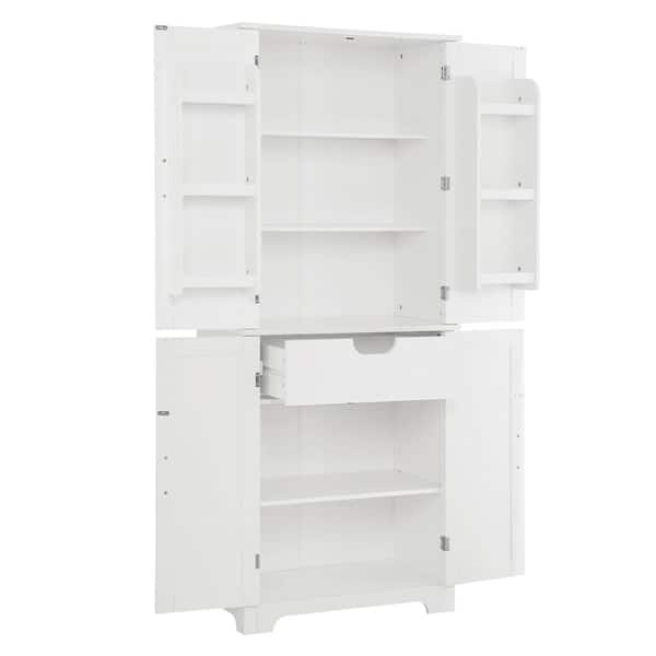 Unbranded 28.15 in. W x 15 in. D x 67.4 in. H Bathroom White Linen Cabinet