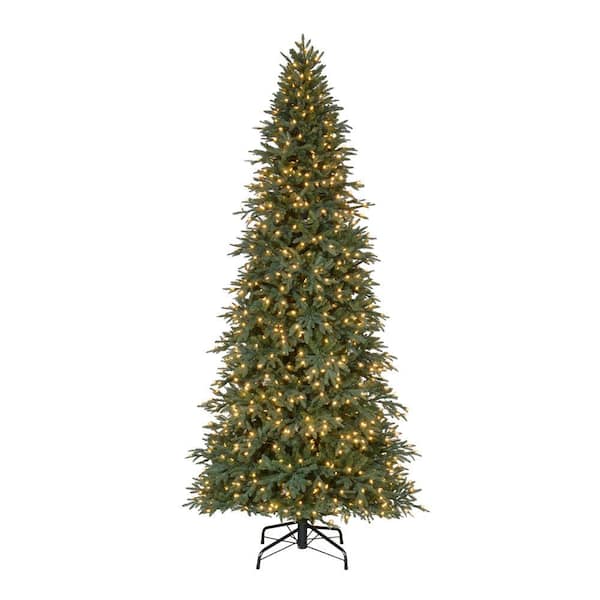 Home Accents Holiday 10 ft. Pre-Lit LED Meadow Quick-Set Artificial Christmas Tree with Warm White Lights