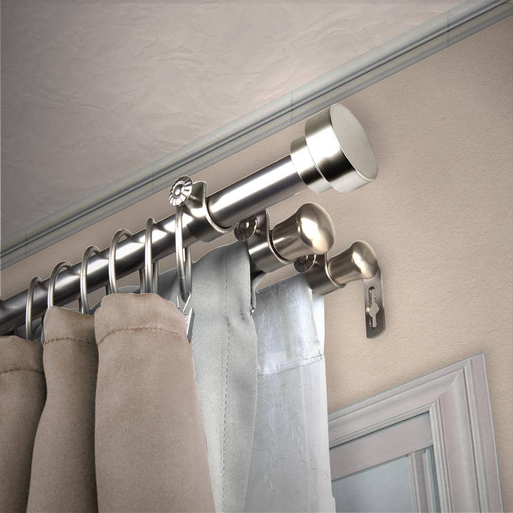 "13/16"" Dia Adjustable 66"" to 120"" Triple Curtain Rod in Satin Nickel with Pedro Finials" price history on PriceWatchPro