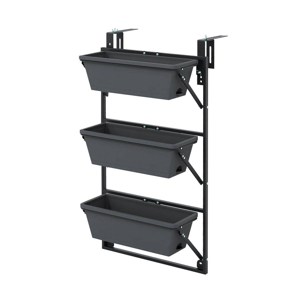 21.5 in. L x 16.5 in. W x 41 in. H Black Metal Hanging Planter Wall-Mounted Adjustable Raised Beds with Detachable Hooks price history on PriceWatchPro