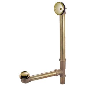 1-1/2 in. Brass Adjustable Toe Tip Drain, Brushed Brass