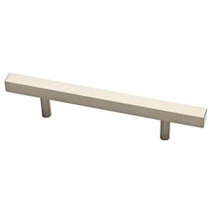 Square 3-3/4 in. (96 mm) Center-to-Center Satin Nickel Bar Drawer Pull