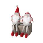 25.5" and 20.5" Multicolor Polyester Holiday Sitting Gnomes with Legs (Set of 2)