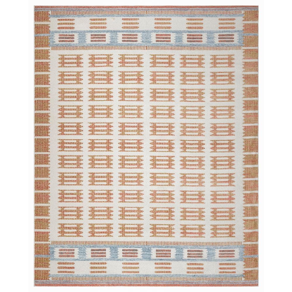 Rust 8x10 Rug Nourison Nordic Ivory Rust 8 ft. x 10 ft. Linear Contemporary Area Rug ...