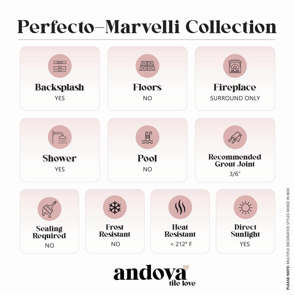 Perfecto Marvelli 4'' x 16'' White Ceramic Subway Tile
