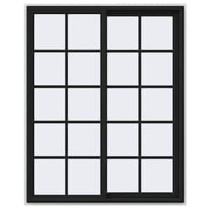 48 in. x 60 in. V-4500 Series Bronze FiniShield Vinyl Right-Handed Sliding Window with Colonial Grids/Grilles