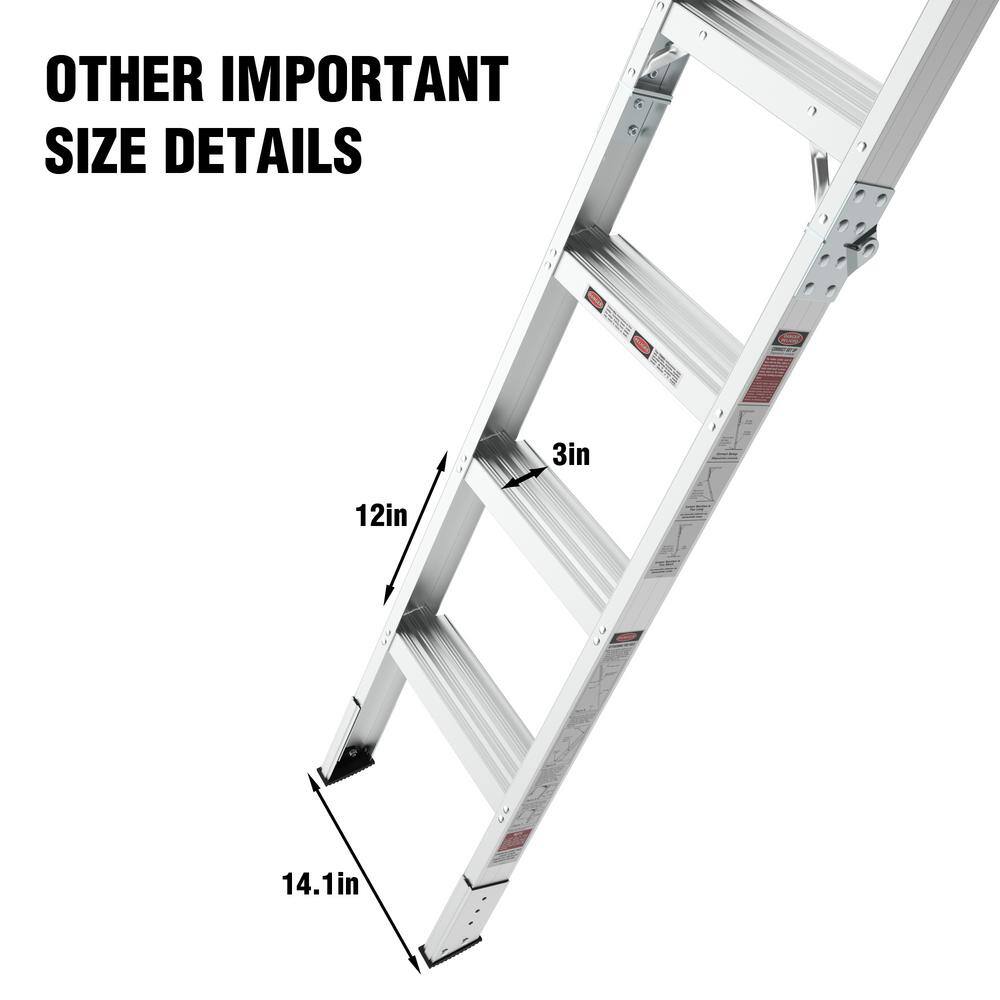 Heavy-Duty Aluminum Attic Ladder with Unfinished Wood Frame