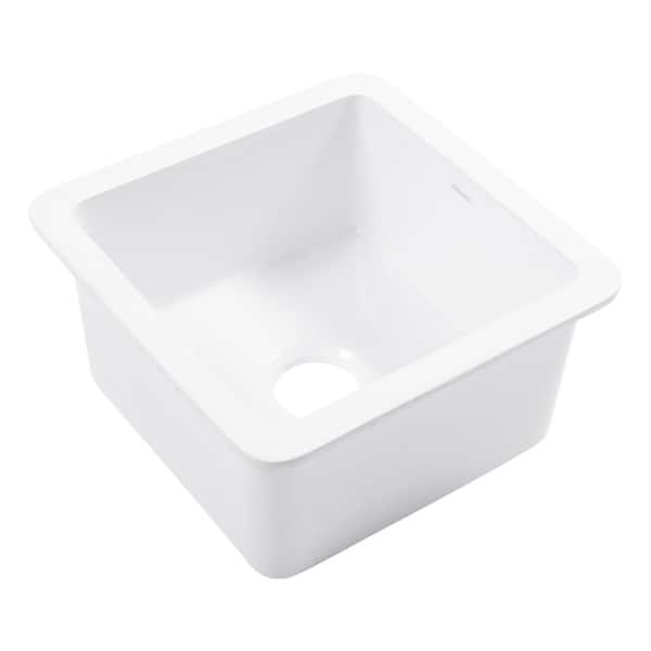 Eden Fireclay 18 in. Undermount Bar Sink in Crisp White