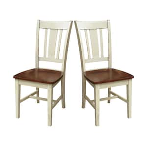 San Remo Antique Almond and Espresso Wood Dining Chair (Set of 2)