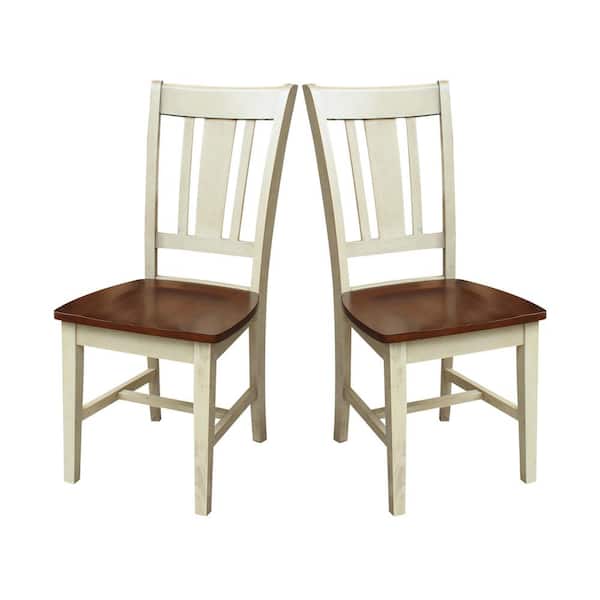 International Concepts San Remo Antique Almond and Espresso Wood Dining Chair (Set of 2)