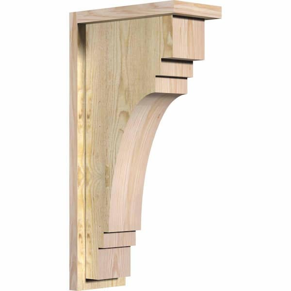 Ekena Millwork 6 in. x 12 in. x 24 in. Douglas Fir Pescadero Rough Sawn Corbel with Backplate