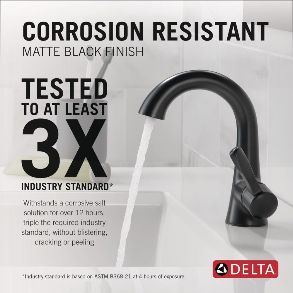 Esato Matte Black Single Handle Bathroom Faucet with Drain Assembly