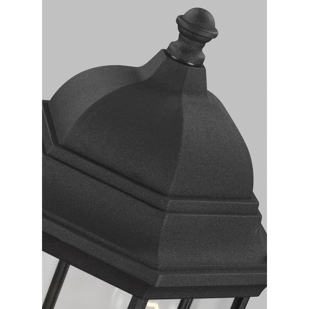 Sevier Black 1-Light Outdoor Post Lantern with Clear Glass Shade