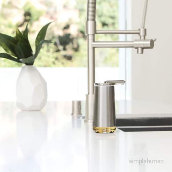simplehuman Single Wall Mount Shower Pump, 15 fl. oz. Shampoo and Soap  Dispenser, Stainless Steel