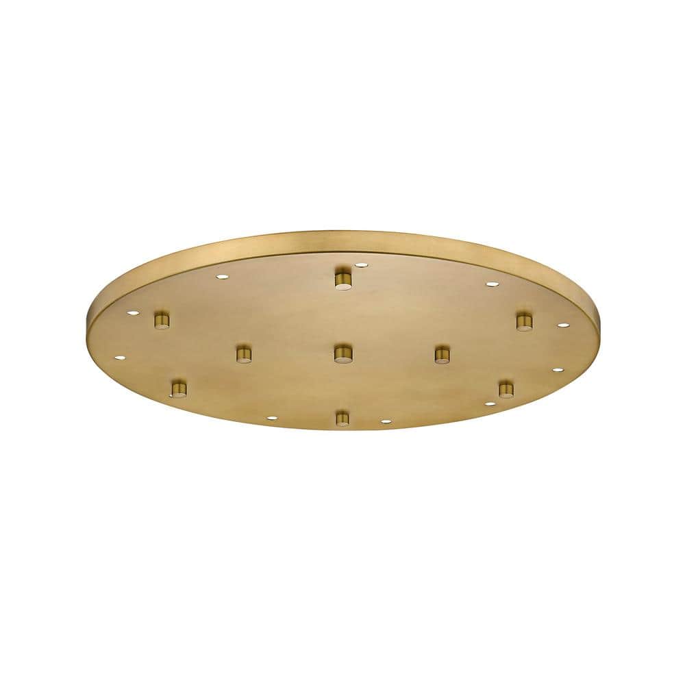 Eleven Port 24 inch Round Multi Point Canopy in Modern Gold