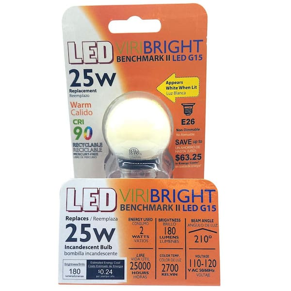 25-Watt Equivalent, G16, Non-Dimmable, E26, LED, Light Bulb, 2700K, 1-Pack