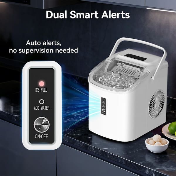 ICE ME Air ＋ SIMZLIFE 9.6 in. 26 lb. /24H Bullet Ice Countertop Portable Ice
