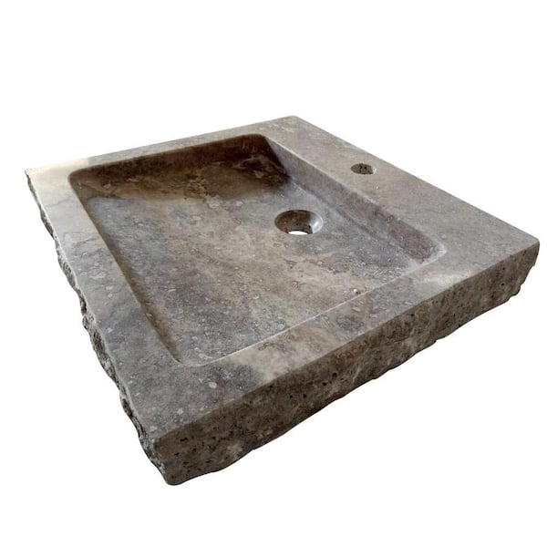 Unbranded Anthony Vessel Sink in Tavertine Stone