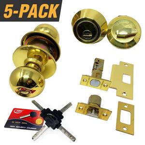 Premier Lock Stainless Steel Entry Door Knob Combo Lock Set with Deadbolt  and Total 24 Keys, Keyed Alike (4-Pack) ED03-4 - The Home Depot