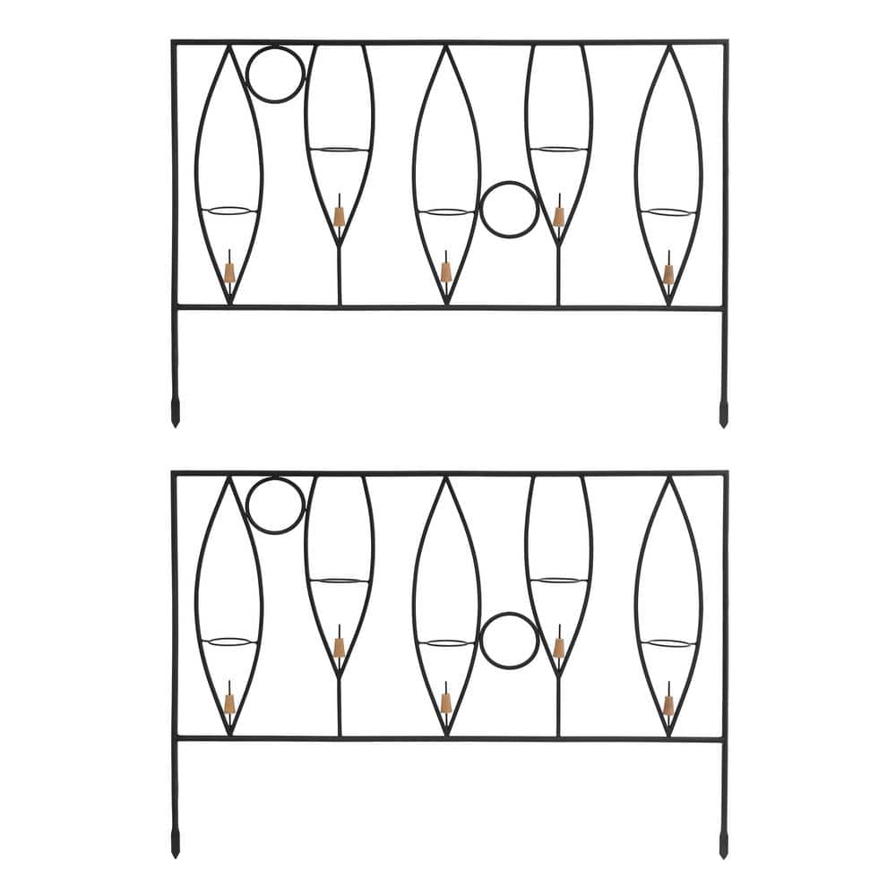 82 in. H (Pack of 2) Wrought Iron Vinifera Fence Sections Outdoor Garden Fence, Black price history on PriceWatchPro