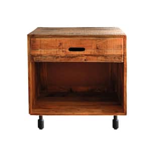 Jude 24 in. Square Walnut Wood Side Table