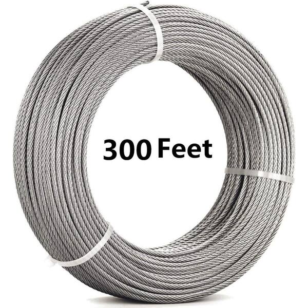 thumbnail interactive-video image 1 of TooTaci 1/8 Inch Stainless Steel Cable 50ft | 7x7 Strand Wire Rope With Loops & Hardware For Deck Railing, Shade Sails 1 of 2