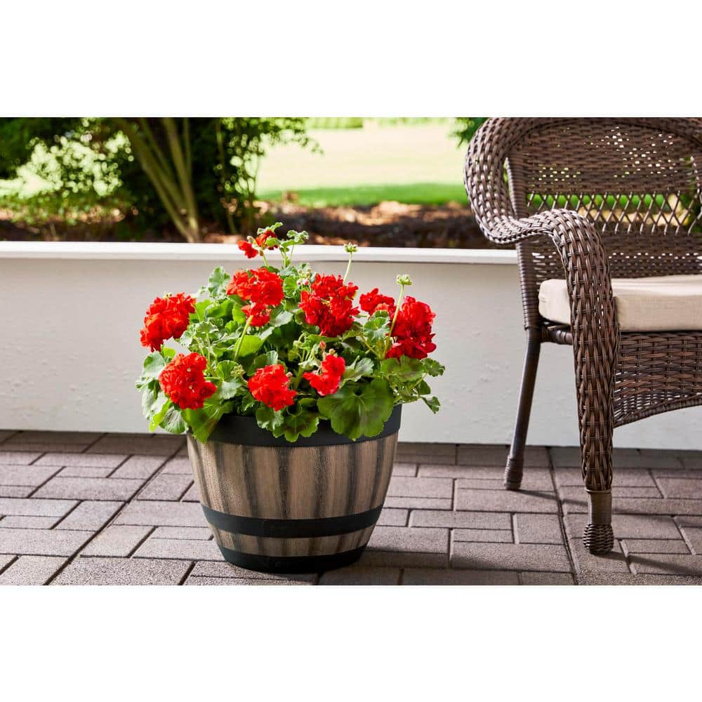 16 Inch Kentucky Walnut Resin Wine Barrel Planter