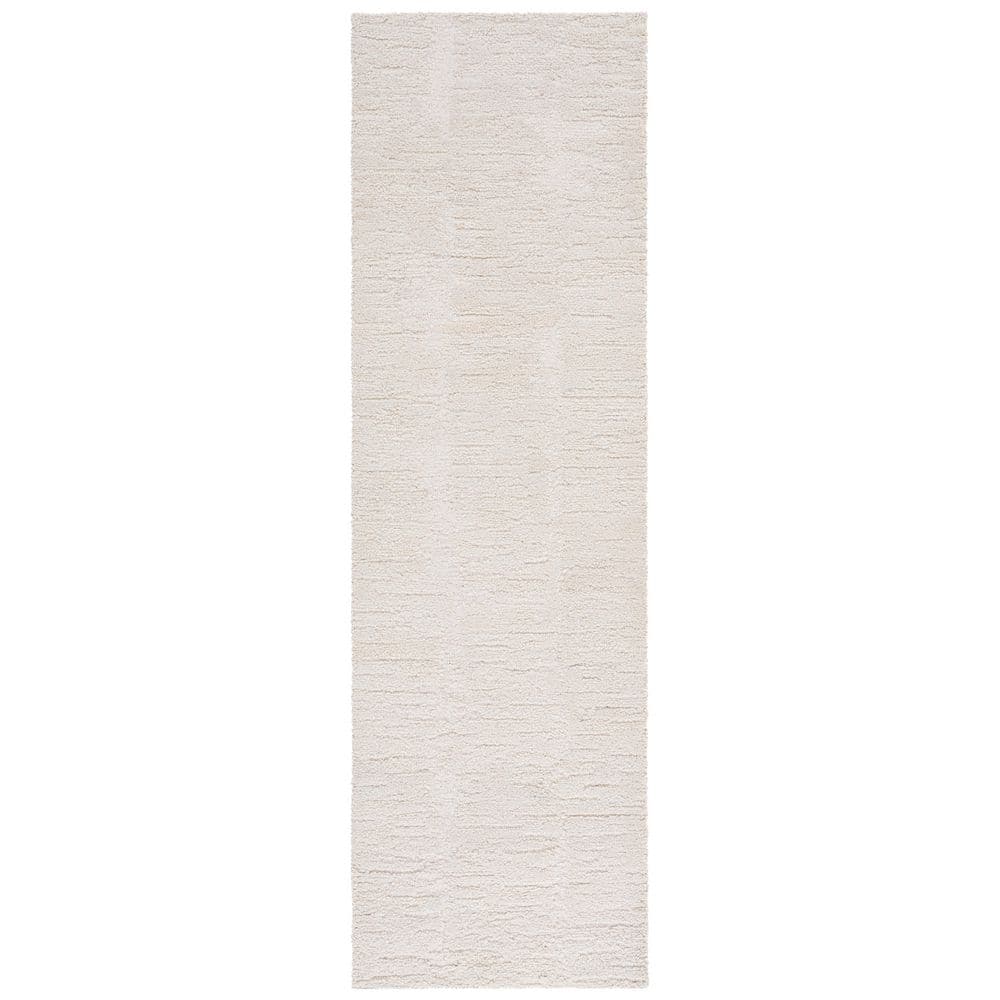 SAFAVIEH Casablanca Shag 2 ft. x 8 ft. Ivory High-Low Solid Color ...