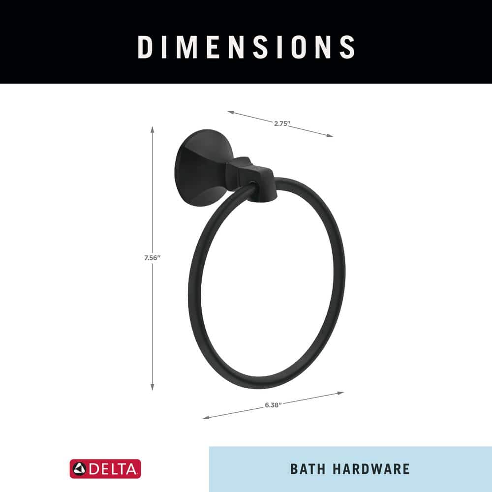 Matte Black Wall Mounted Stainless Steel Towel Ring