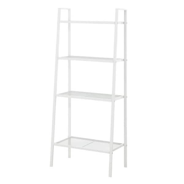 Convenience Concepts Designs2Go 58.25 White Tall Ladder Metal Indoor Plant Stand with 4 Tiers