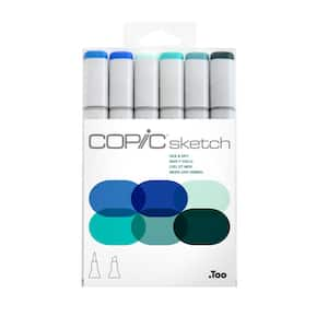 Sketch Marker Set, Sea and Sky, (6-Colors)