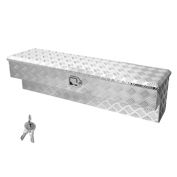 Truck Bed Tool Box, Heavy Duty Aluminum Tool Box, Storage Toolbox Chest Organizer, 48 in., Silver, Truck Tool Box