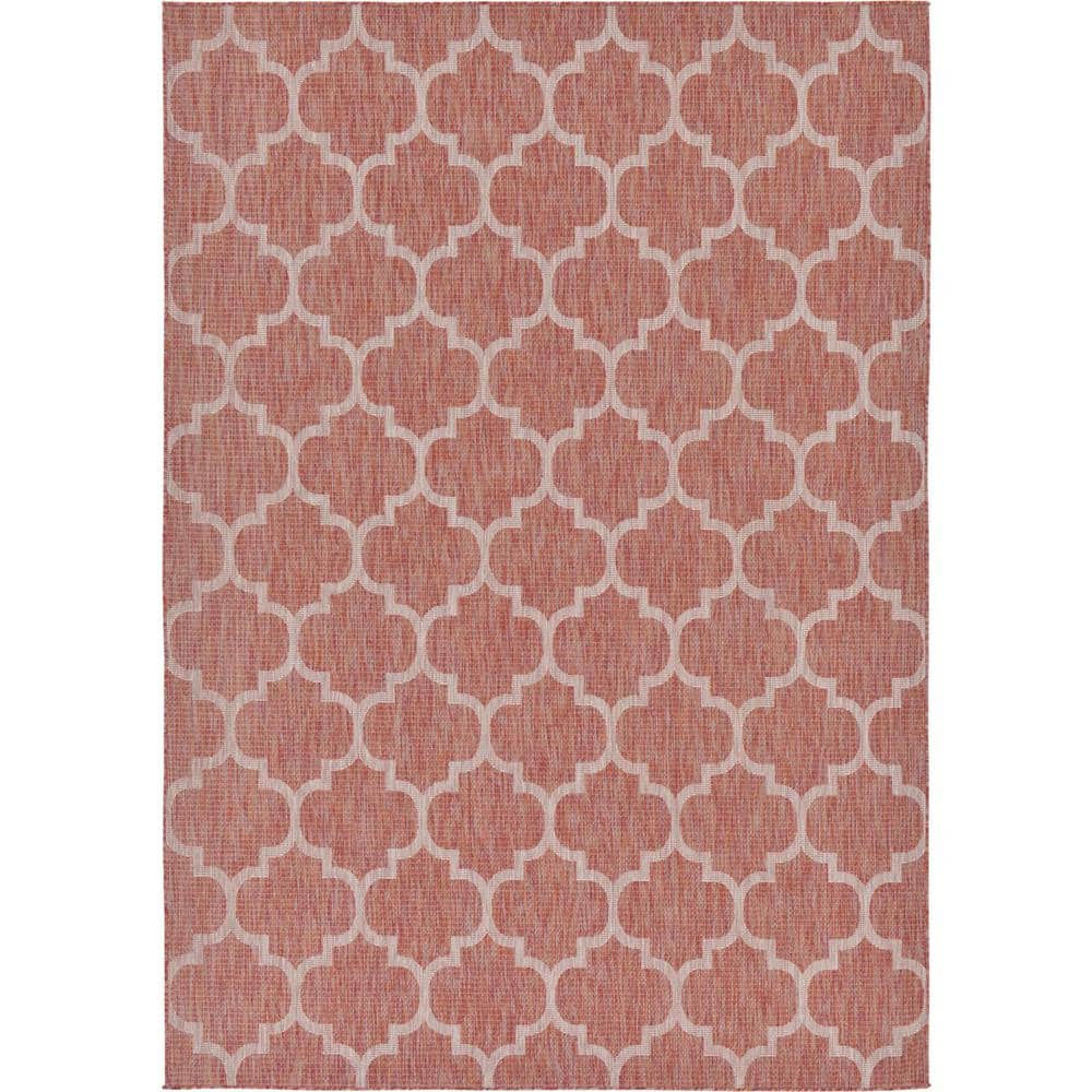 Outdoor Trellis Rust Red 7' 0 x 10' 0 Area Rug price history on PriceWatchPro