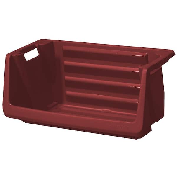 Husky Stackable Storage Bin in Red