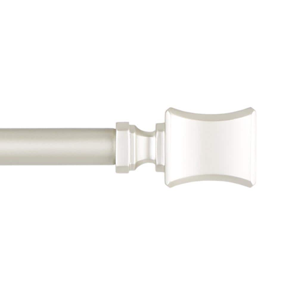 Adjustable Matte Nickel Iron Curtain Rod with Resin Finials