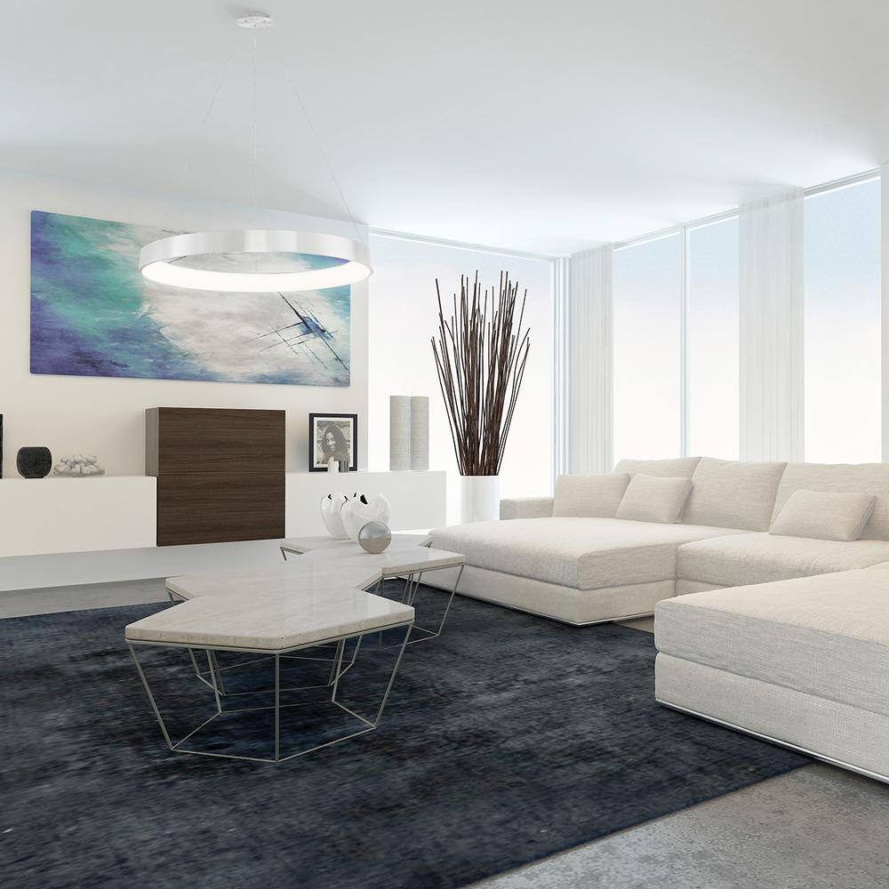 Corso 32" Brushed Aluminum LED Drum Pendant Light