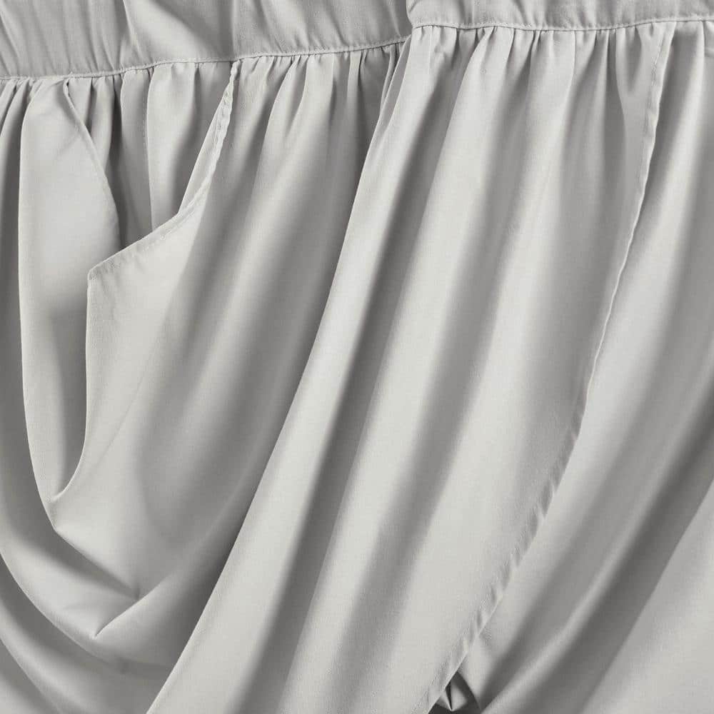Light Gray Polyester Rod Pocket Window Valance