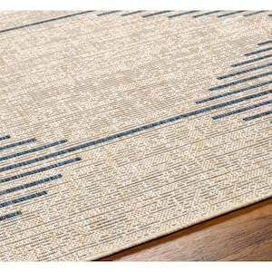 Peroti Taupe/Blue Diamond 8 ft. x 10 ft. Indoor/Outdoor Area Rug