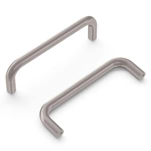 Wire Pulls Collection Pull 3-1/2 in. (76 mm) Center to Center Satin Nickel Finish Modern Steel Bar Pull (10-Pack)