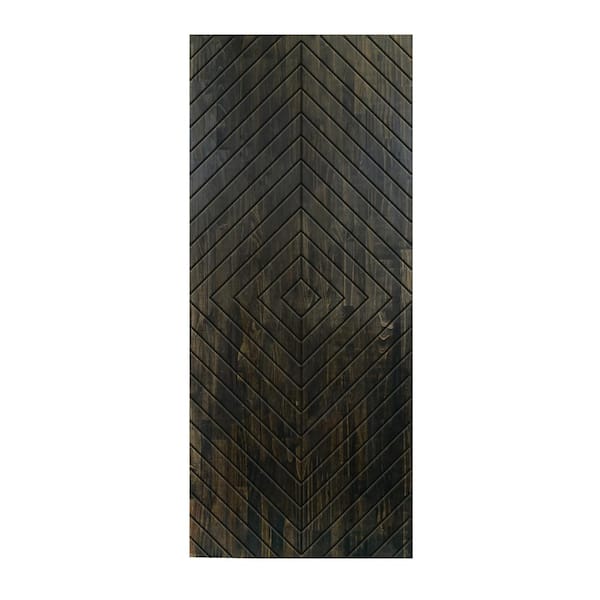 CALHOME 36 in. x 84 in. Hollow Core Charcoal Black Stained Pine Wood Interior Door Slab