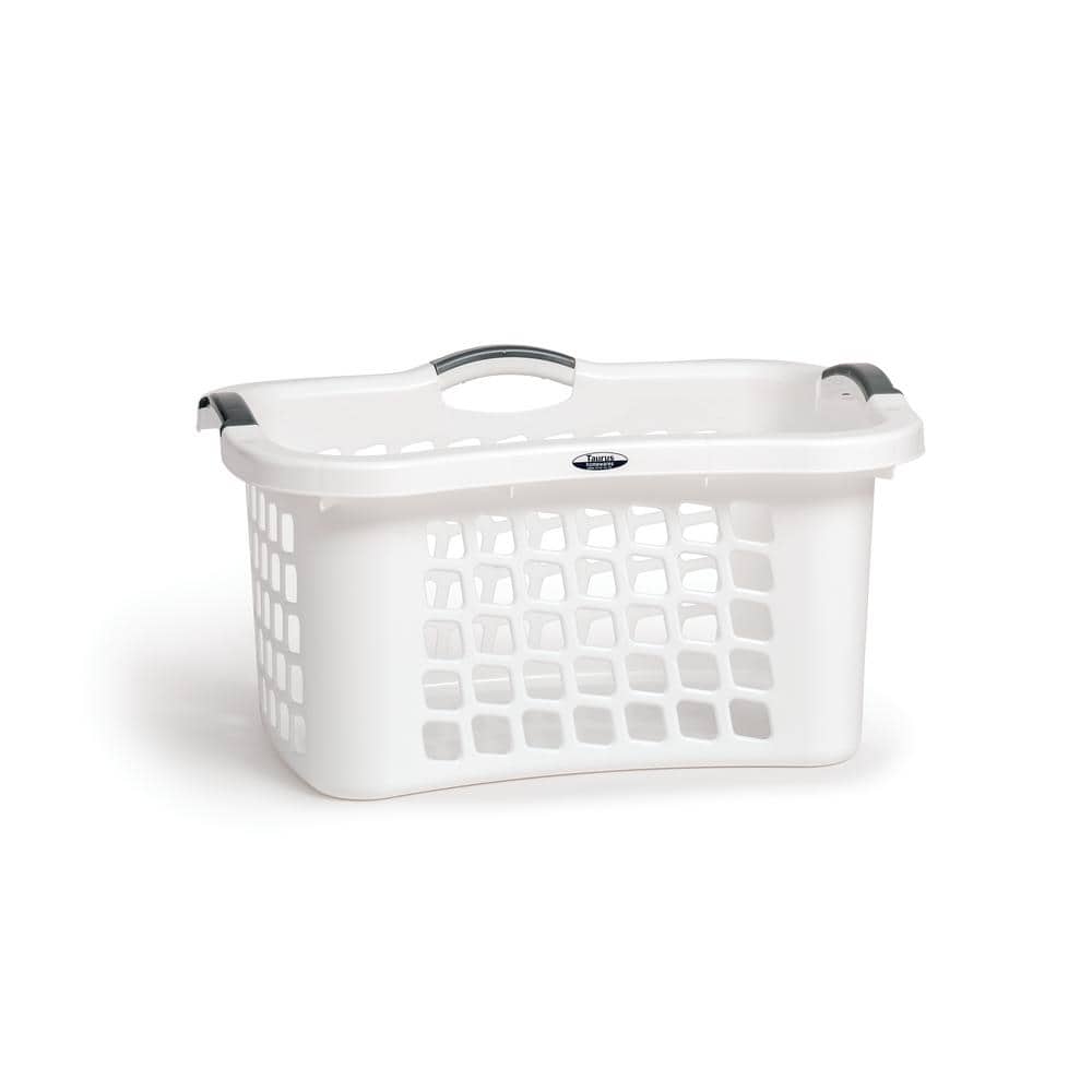IRIS USA 2Pack 30L Medium Square Plastic Clothes Laundry Basket, White