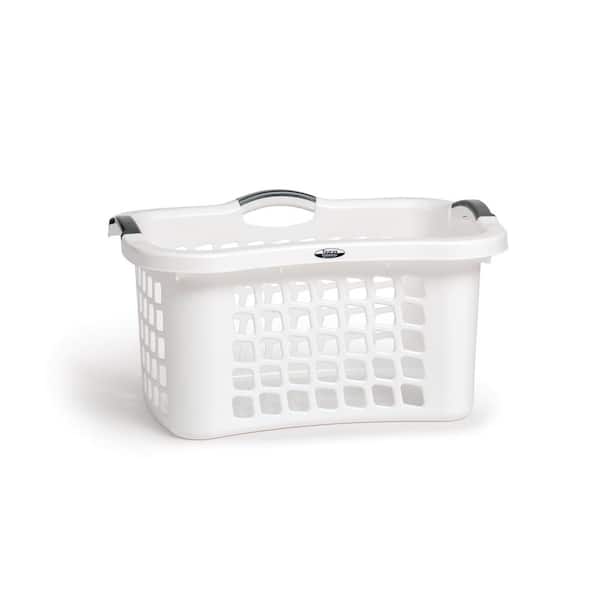 Taurus White Plastic Laundry Basket with Comfort Grip Handles